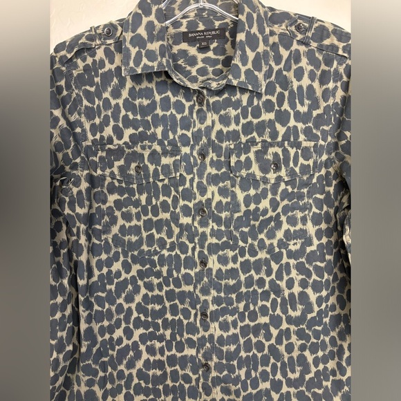 Banana Republic Utility Dillon Leopard Button Down Shacket Camp Outdoor XS 0614 - Picture 2 of 7